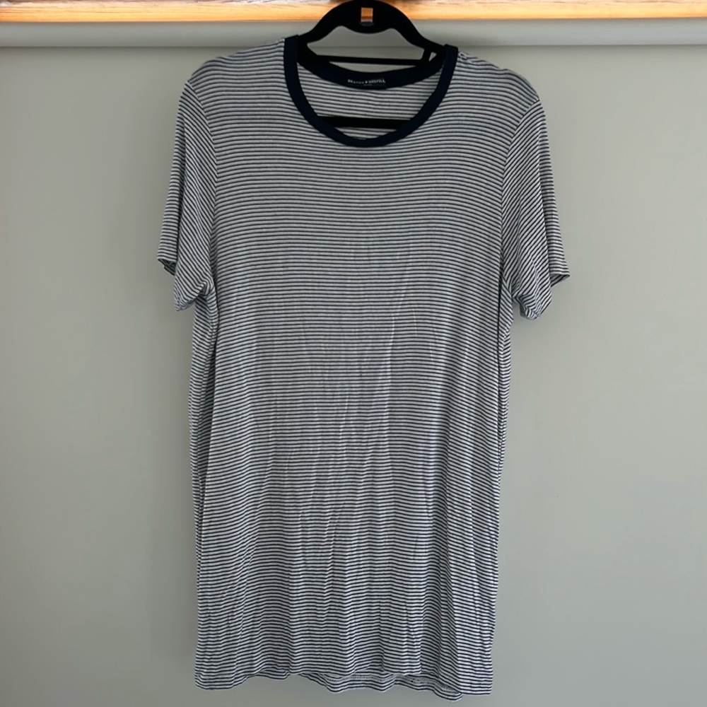 Brandy Melville Navy Blue Striped T Shirt Mini Dress